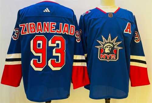 Men%27s New York Rangers #93 Mika Zibanejad Blue 2022-23 Reverse Retro Stitched Jersey->new jersey devils->NHL Jersey